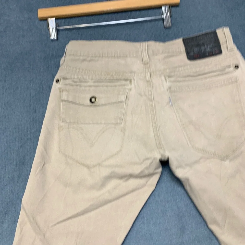 Levi's 511 Skinny Shorts Mens 31x30 Beige Denim Flat Front Frayed Hem Outdoor